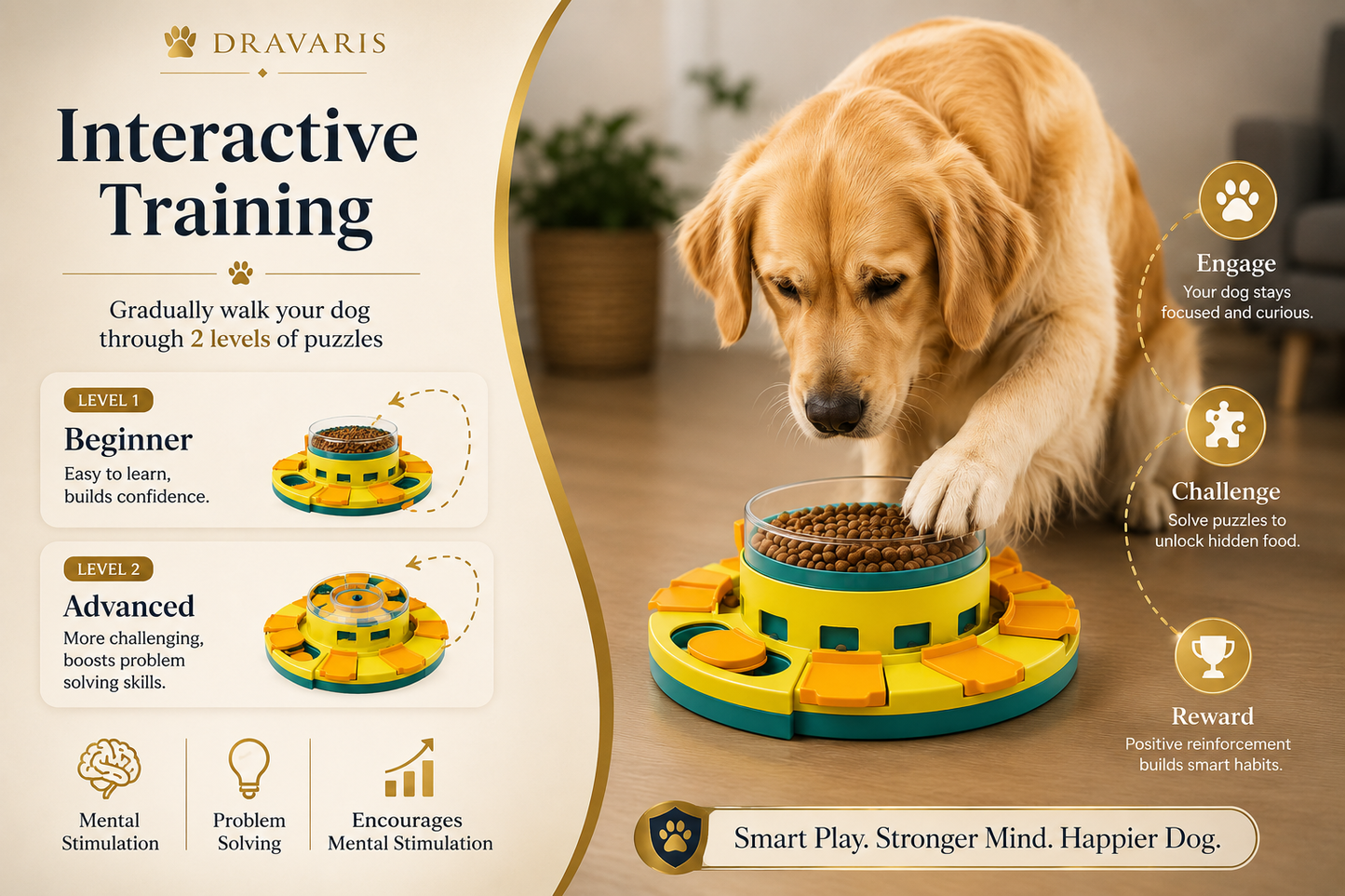 PawIQ™ 2-Level Interactive Puzzle Feeder for Dogs